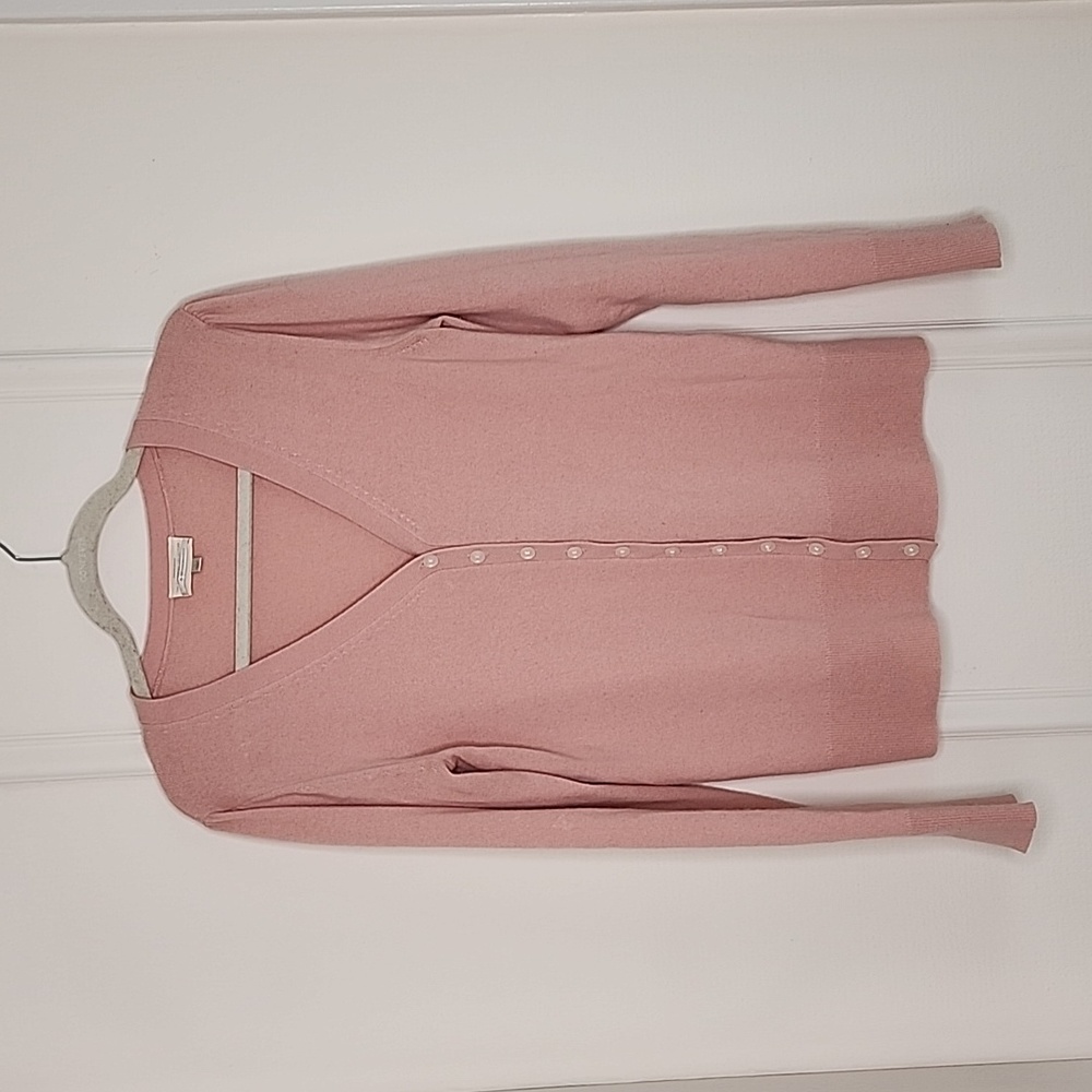 Pink CASHMERE Cardigan Sweater_ANTHROPOLOGIE_SZ L
